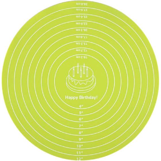 Silicone Baking Mat Cake Mat Silicone Cake Mat Silicone Baking Mat with Measurements for CakeTurntable Stand Non-Stick Heat Resistant Pastry Baking