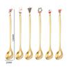 Stainless Steel Christmas Spoon Set Elk Pendant Exquisite Craft Tea Spoon Creative Tableware Party Ornament Style Dessert Spoon