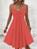Y2 Summer High Waist Sleeveless Metal Gas Eye Splicing Skirt Solid Color Suspender Sexy V-neck Short Skirt Women