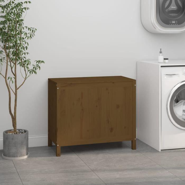 VidaXL Boîte à linge Marron miel 88,5x44x76 cm Bois massif de pin 823582