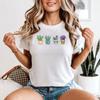 Cactos Suculentas Plantas Camiseta Gráfica Feminina Design Botânico em Vaso