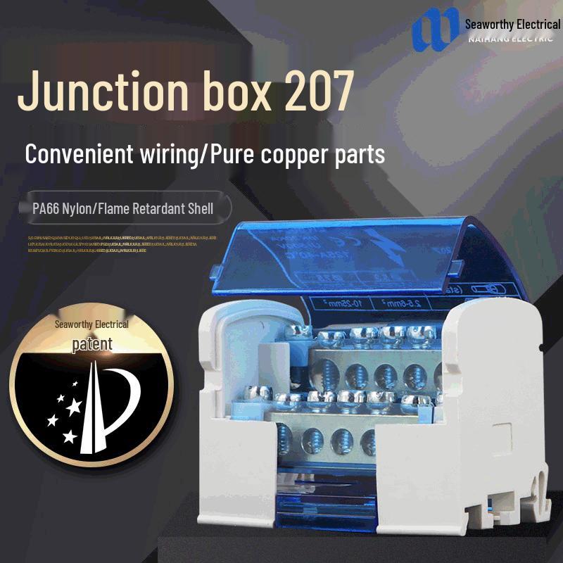 207 Blue DIN Rail Neutral Terminal Block Distribution Cabinet