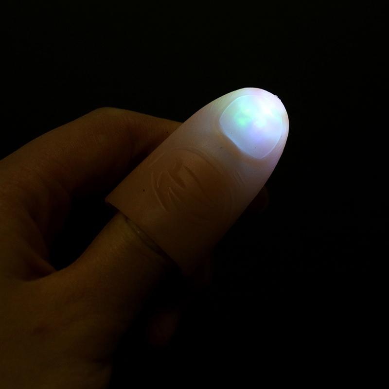 2Pcs Party Magic Light Up Glow Thumbs Fingers Trick Appearing Light Close Up