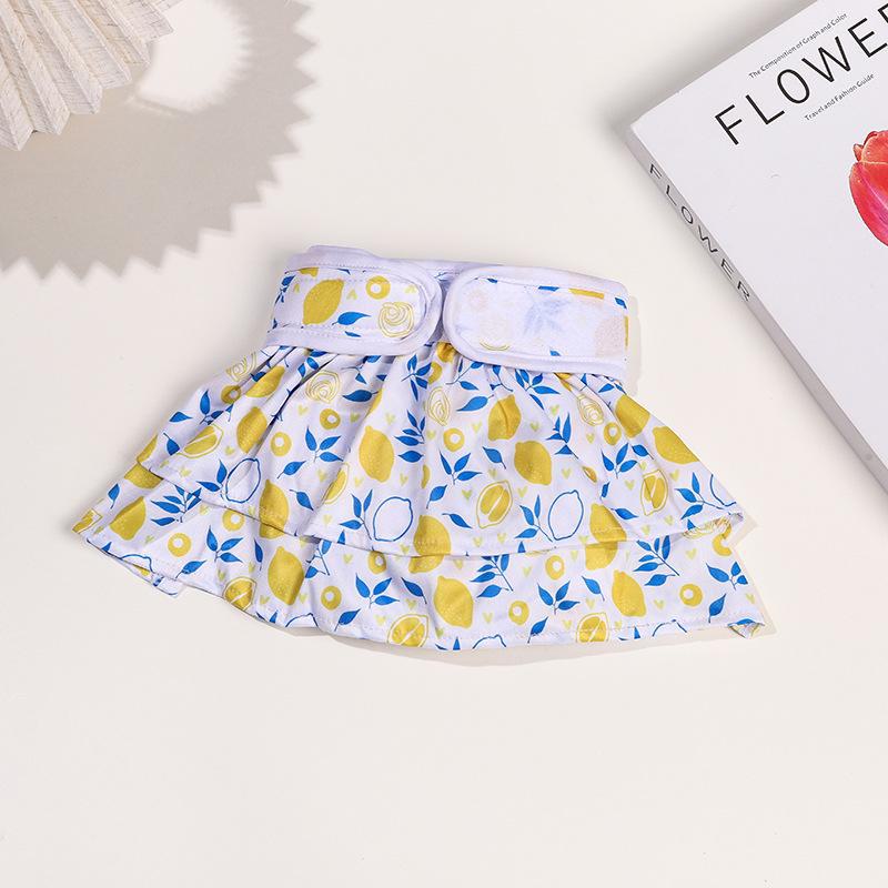 Washable Summer Floral Dog Diapers - Small Bichon Menstrual Safety Pants