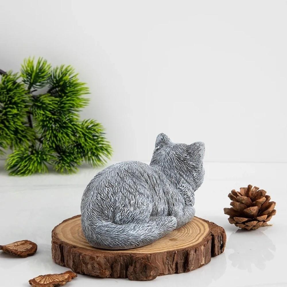 Realistic Cat Sculpture Resin Animal Figurines Art Figurines Ornaments  Garden Decor