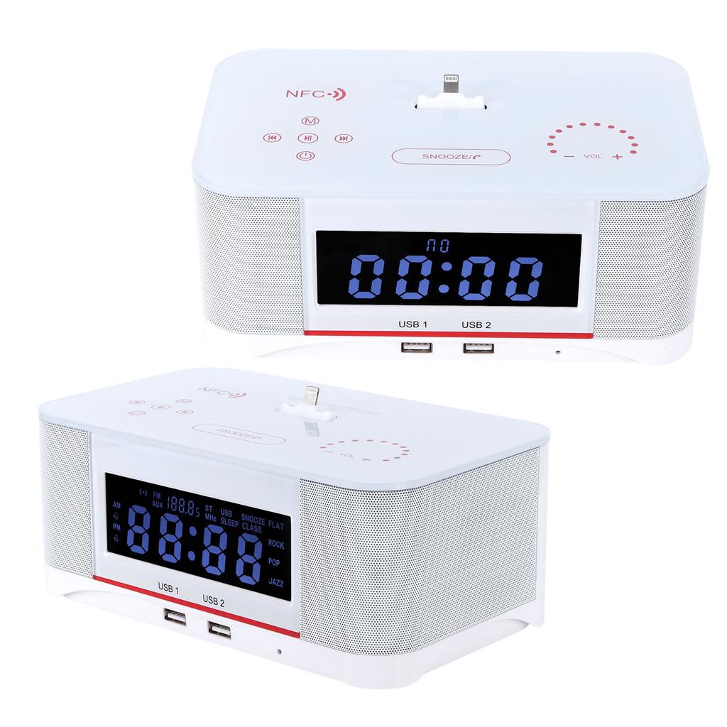 Wecker Drahtloser Bluetooth-Stereolautsprecher mit Fernbedienung Weiß