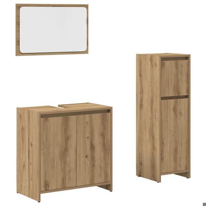 VidaXL Ensemble De Meubles Salle De Bain 3 Pcs Bois D'ingénierie, Armoire De Salle De Bain, Placard De Salle De Bain, Meuble 3328564