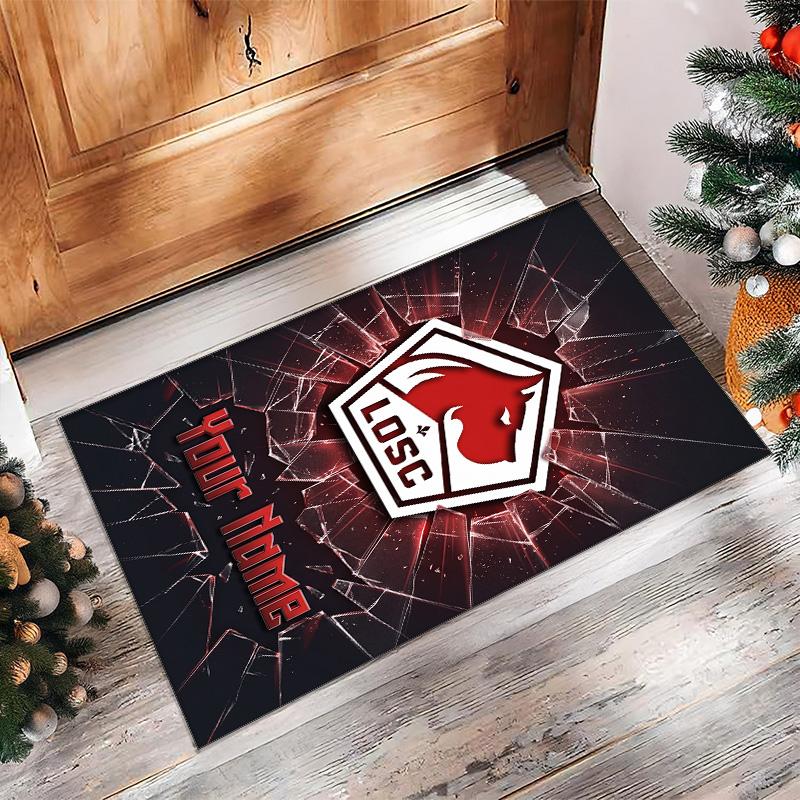 LOSC Lille Printed Crystal Velvet Rug Non‑Slip Crystal Velvet Carpet For Sofa Bedroom Indoor Home Decoration