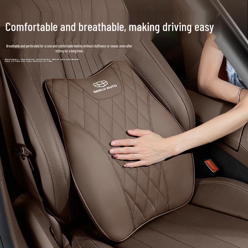 Geely Car Headrest & Lumbar Support Cushion for Xingyue L, Boyue, Binyue, Vision X3, X6, Haoyue, ICON, Emgrand S