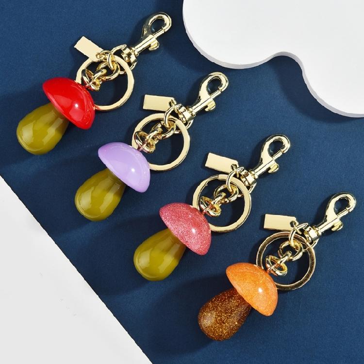 Unique Cartoon Mushroom Pendant Keychain Handmade Keyring Trendy Bag Ornament for Fashion Enthusiasts and Students