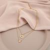 Multilayer Peach Heart Pendant Necklace for Women Hollow Clavicle Chain Valentine's Day Necklaces Girl's Fashion Jewelry