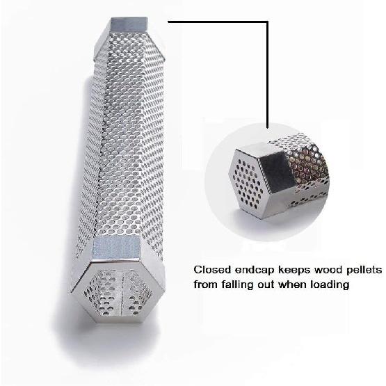 12" Stainless Steel Smoker Tube Smoker Box Hot or Cold Smoking Use Wood Pellets or Wood Chips for Up To 5 Hours of Smoke Flavor Infusion