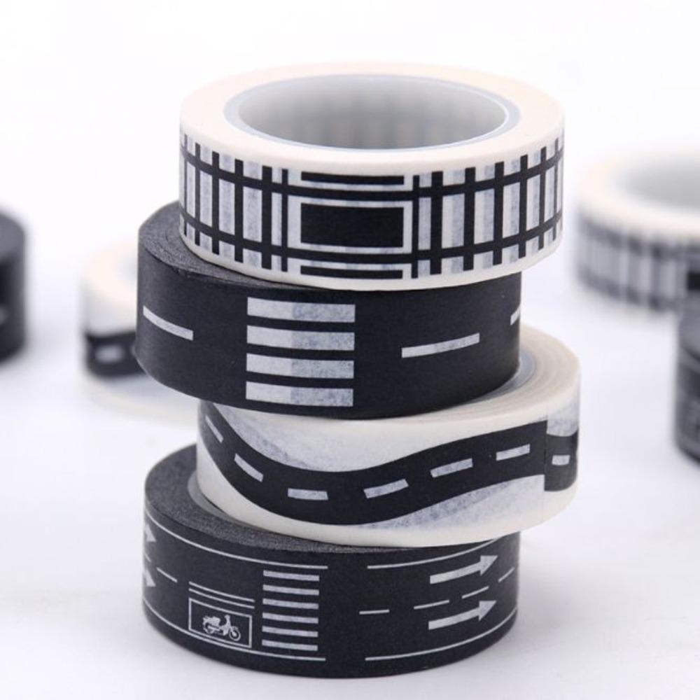 

Black Scrapbook Tapes White Road Tapes Srapbooking Supplies Decorative Tapes DIY