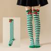 Women Over Knee Socks Christmas Diagonal Striped Christmas Thigh High Stockings Knee High Socks
