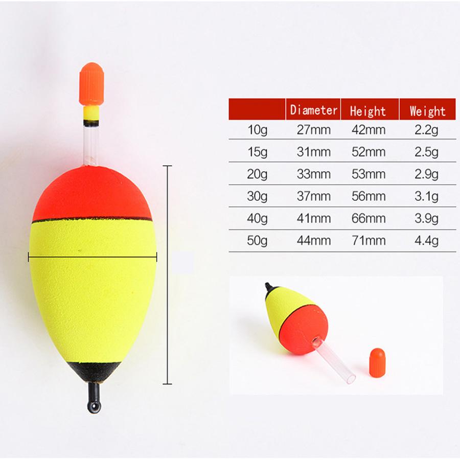 6Pcs/lot EVA Fishing Floats for Sea Fishing Bobber Large Belly Floating for Effective Bobbing Striking Rock Fishing Light Stick 260319