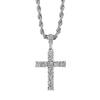 European-American Hip-hop Inlaid Diamond Cross Titanium Steel Necklace: High-end Unisex Sweater Chain