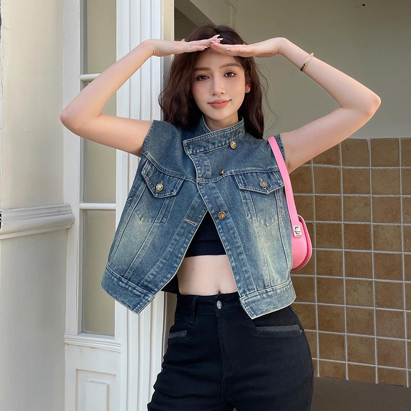 Women's Retro Korean Style Soft Denim Vest for Autumn/Winter