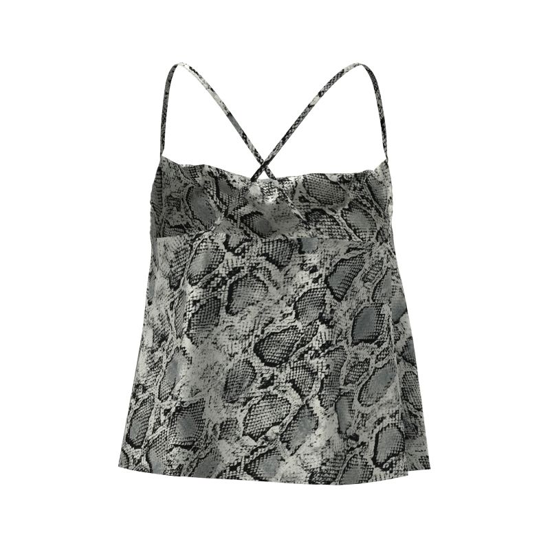 Top Sally Snake Print Cross Back Straps Woman OBJECT