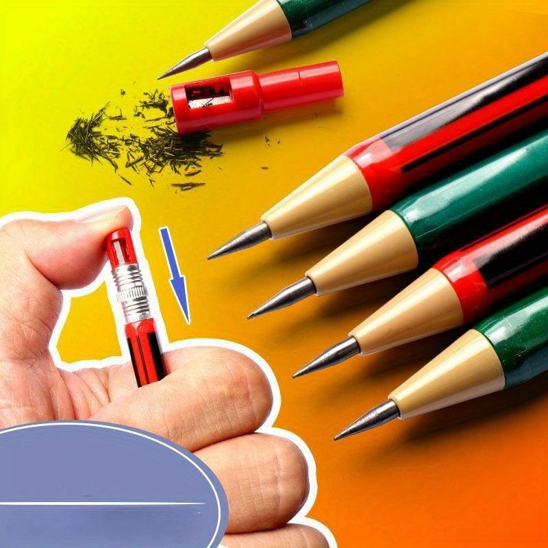 Lot de 3 crayons mécaniques aléatoires de 2,0 mm, crayons automatiques pour dessin et écriture, 2B, crayons push, fournitures scolaires, papeterie
