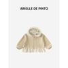 French Arielle De Pinto Girls' Jacket for Spring and Autumn with Hood and Lace Trim, Baby Girl Sweatshirt Jacket