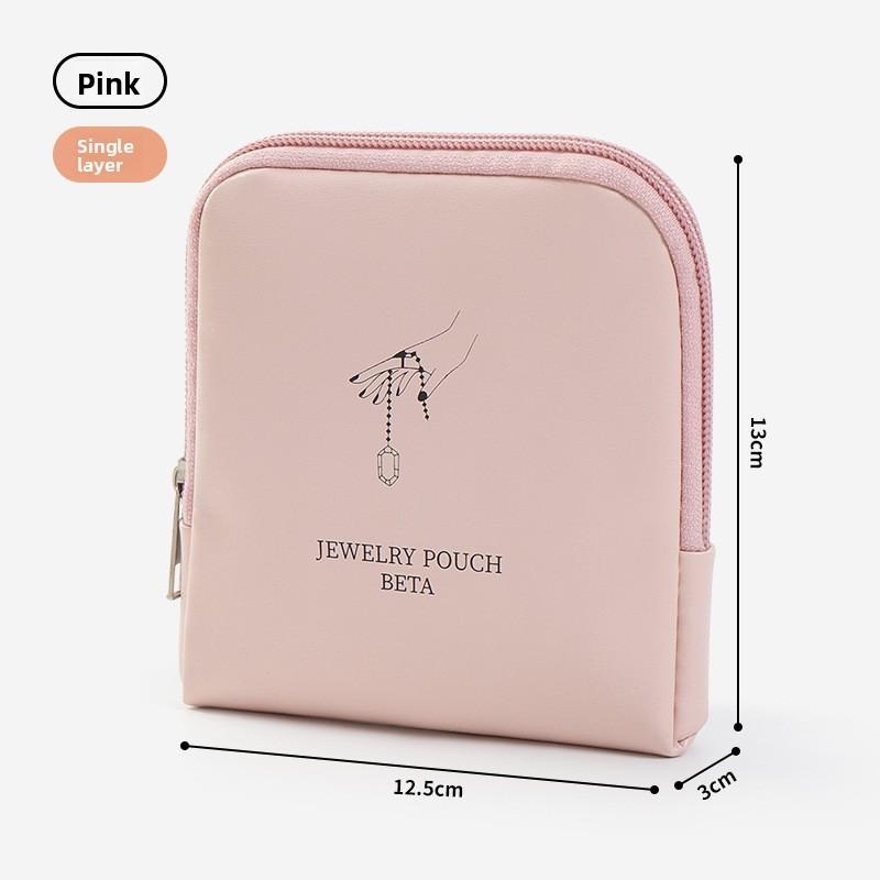 Pu Jewelry Organizer With Letter Pattern For Travel And Gift Use