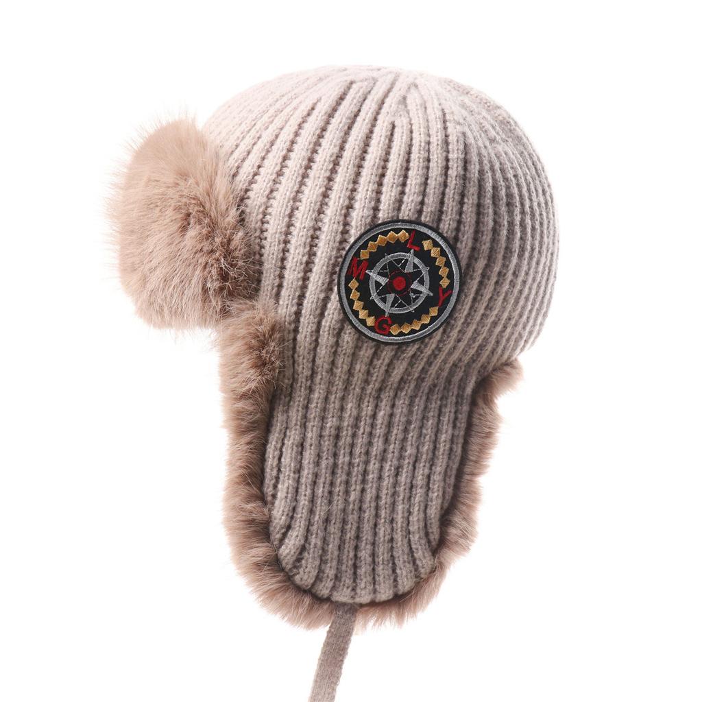 Hat for women, warm in autumn and winter, piled and thickened, windproof and cold-proof artifact, ear protection, versatile cycling, a piece of Lei Fe