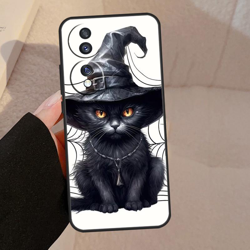 Witch Black Cat For Honor Magic V5 5 6 7 Pro Case For Honor X9a X9b X9c X8a X8b 50 70 90 200 400 Lite Cover