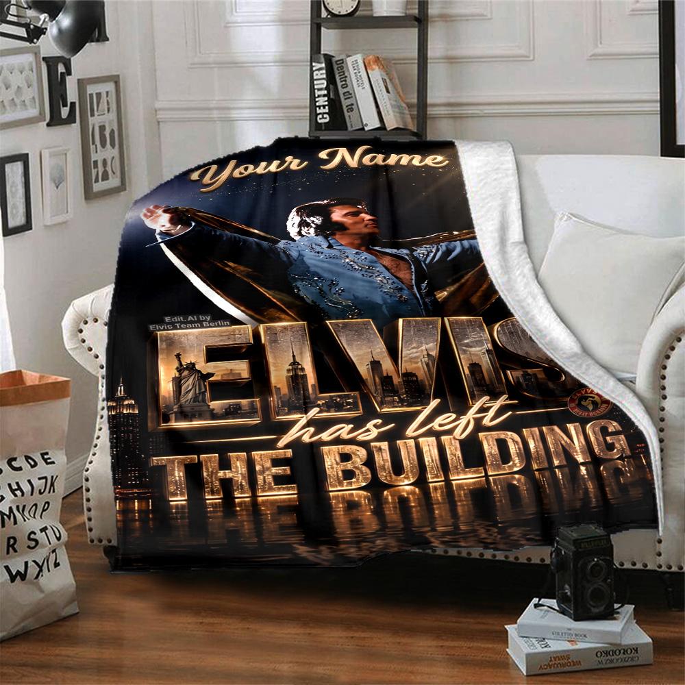 Elvis Presley Personalized Name Blanket Throw Customizable Blanket Durable Comfort Versatile for Office Office Chair Picnics Nap Four Seasons Universa