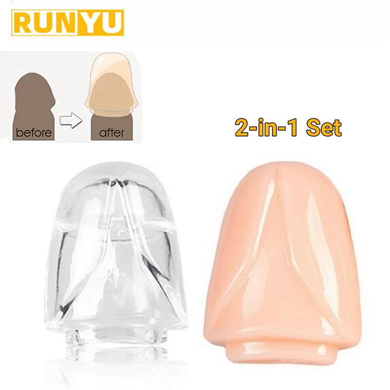 Male Glans Sleeve Protector Penis Stretcher Enlarger Erection Foreskin Hinder Extender Dick Enlargement Adult Sex Product Toys