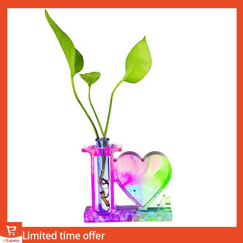 Fresh Resin Photo Frame Mold Silicone White Heart Shape Love Epoxy Picture Frames Mold Plant Vase Resin Mold белый