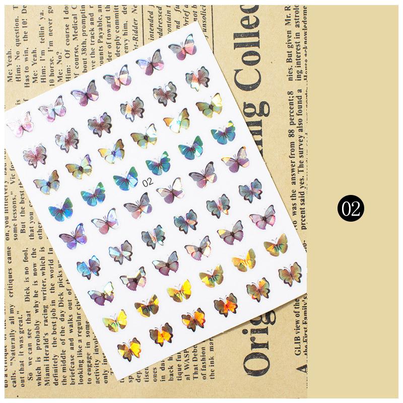 1pc 3D Nail Stickers Spring Summer Natural Flower Leaves Simulation Dried Flower Dragonfly Nail Applique Water Slides Decoration