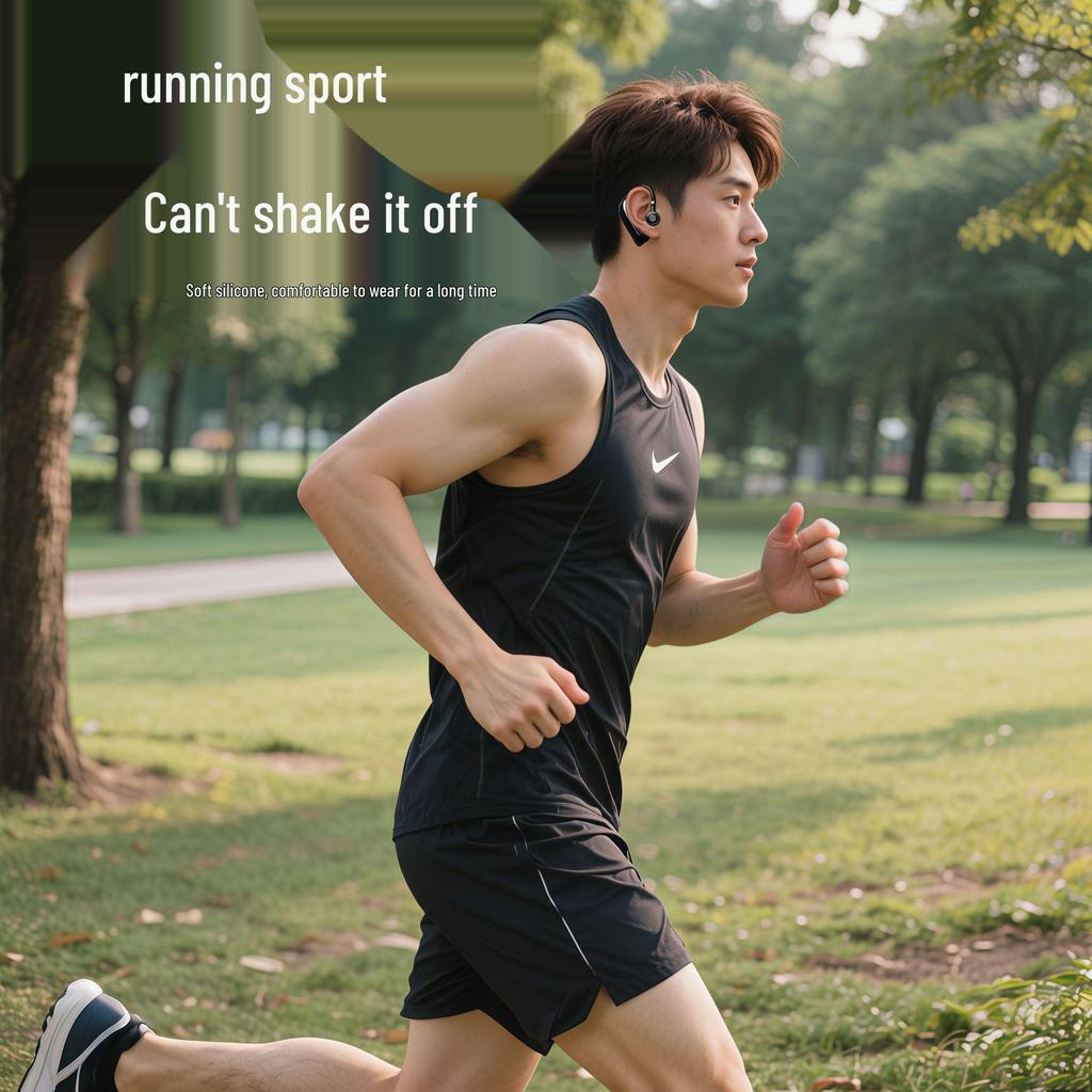 Long Battery Life Rotating Bluetooth Earhook Earphone: Sports & Business, Sound Leak-Proof, Single Ear Design