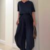 BITCED Women's Fashion Casual Short Sleeve O-Neck Pants Suits