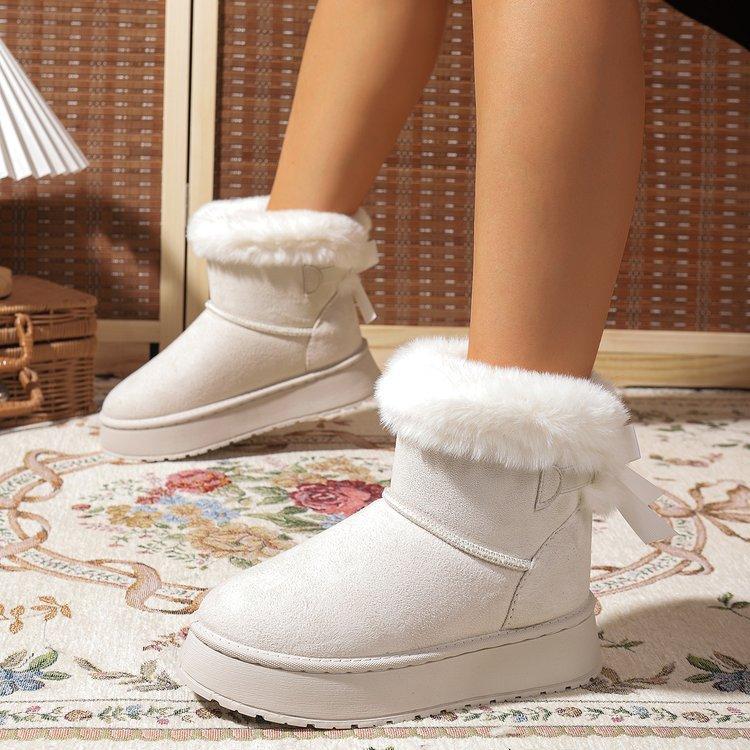 Women's padded lining soft thick sole heightening outdoor thickened warm lightweight comfortable stirrups ground cotton shoes snow boots