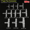 10Pcs 3-2-3mm To 14-10-14mm T-Type Tee Connector Varied Diameter Plastic 3 Way Connector PP PE Soft Hose Fittings