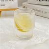 2pcs 200ml Coffee Cup Sunflower Pattern Glass Cup Vintage Wine Glass Transparent Cold Drink Cup Whiskey Glass Bar Accessories