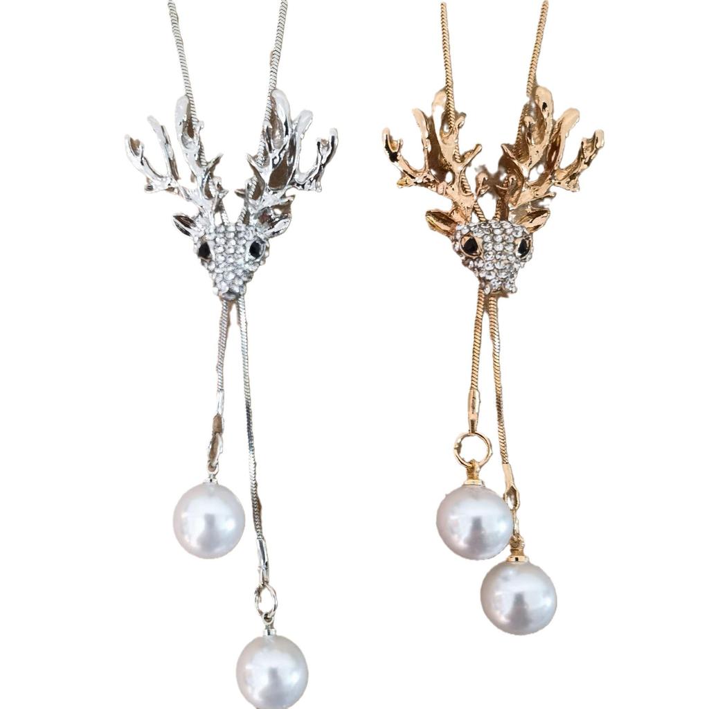 Damen Lange Hirsch Pulloverkette im koreanischen Stil: Vielseitig, hochwertig mit Quastenanhänger - Perfektes Herbst-/Winter-Accessoire