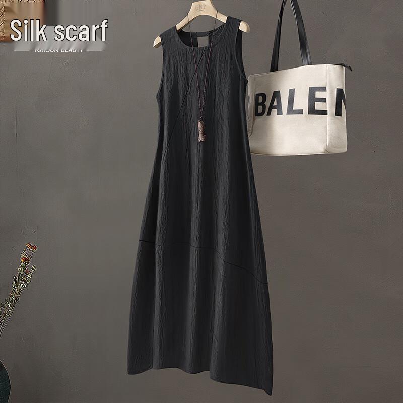 

Women s Spliced Draped Sleeveless A-Line Midi Dress XL