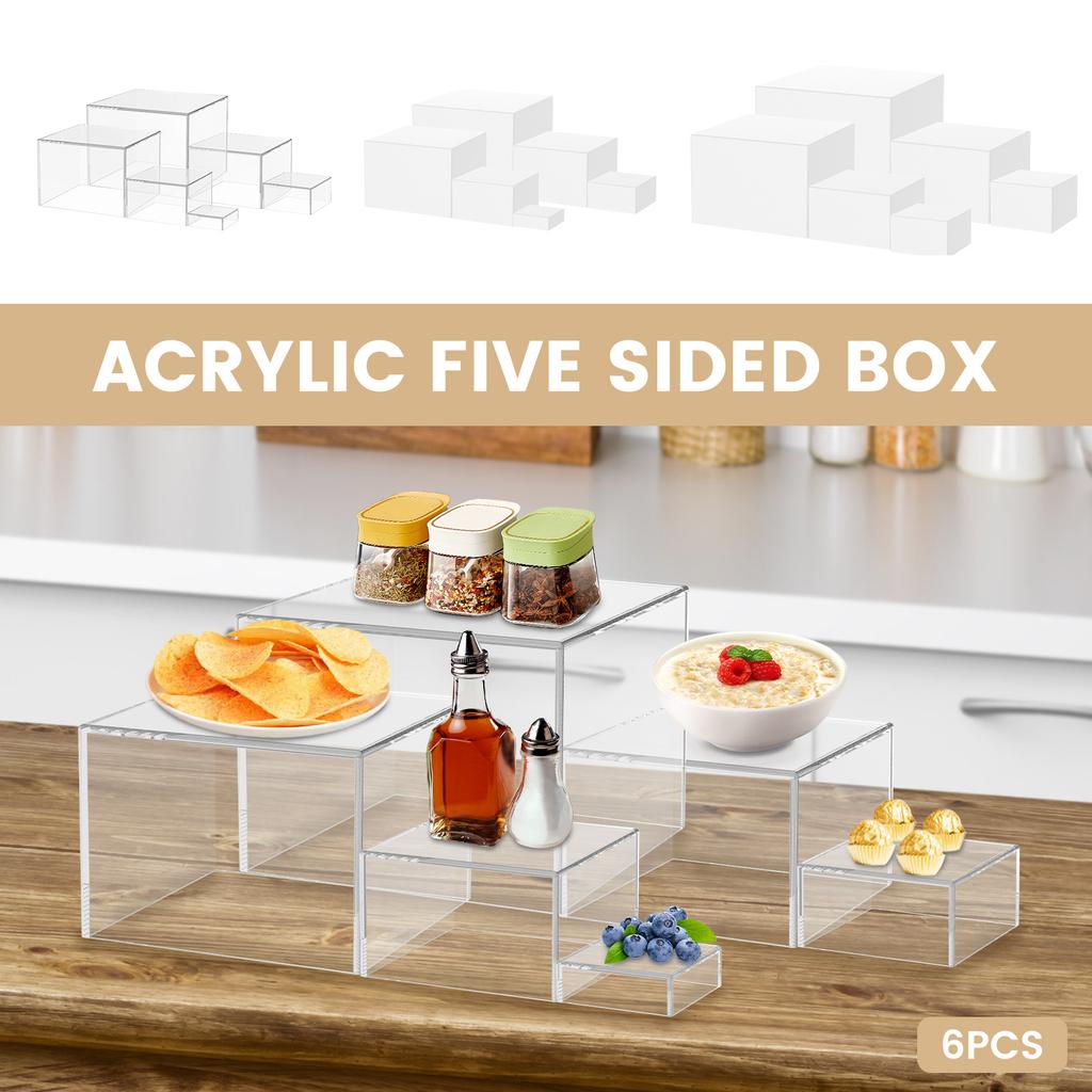 3/6Pcs Acrylic Buffet Riser Food Display Stands Stackable Table Dessert Cake Party Buffet Display Decorating Box