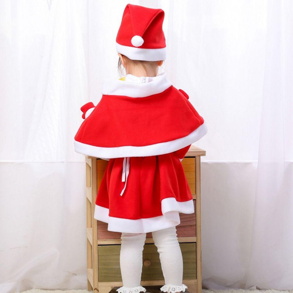 Fleece Children's Christmas Clothes Hat Kids Cosplay Clothes  Boys Girls