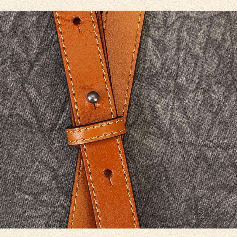 Single Shoulder Bag Fashionable Retro Large Capacity Cylindrical Bag Genuine Leather One Shoulder Crossbody Bag