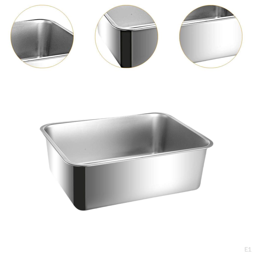 Cat Litter Box Toilet Stainless Steel Open Pan for Small Cats