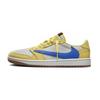 Travis Scott x Jordan Air Jordan 1 Spolupráce Tlumení, Odolné proti opotřebení Nízké Vintage Basketbalové boty Unisex DZ4137-700(Tým723-)