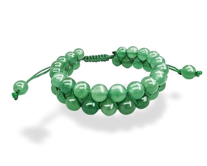 Woven Natural Stone Double-layer Bracelet, Hand-woven Adjustable Bracelet, Men's Yellow Tiger Eye Double-row Bracelet.