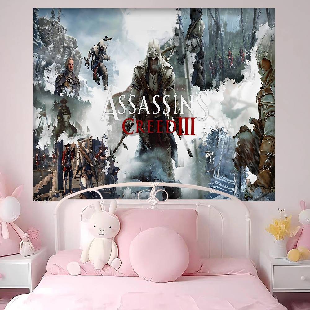 AAssassin CCreed Game Cartoon Tapestry Wall Hanging Decoration Household Home Decor