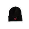 Cartoon Big Mouth Red Eyes Beanie - Autumn/Winter Embroidered Wool Knit Hat