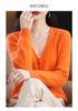 Spring 2023 Women's V-Neck Loose Knitted Cardigan with Sweater Collar