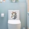 Floral,themed Bathroom And Toilet Stickers, Easter,themed Cute Bunny Self,adhesive PVC Decorative Stickers For Bedrooms.
