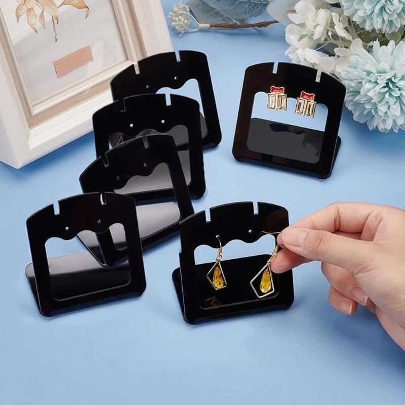 Pack of 10 Acrylic Earring Display Stands Stackable Earring Holder for Jewelry Storage and Showcase with L Shape Design
