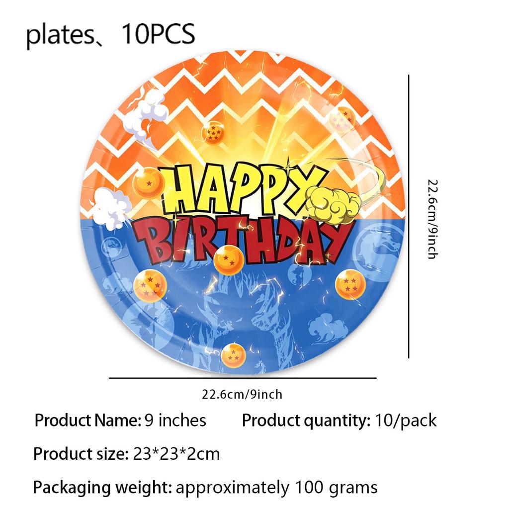 Dragon Ball Geburtstag Dekoration Set Tischdecke Teller Serviette Becher Kuchen Deko Partyhut Babyparty Dragon Ball Partygeschenke